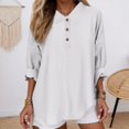 thumbnail image 2 of EDFBUYKRS Deep V Neck Womens Tops Fall Long Puff Sleeve Shirts Dressy Casual Tunic Blouses L, 2 of 5