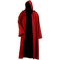 thumbnail image 1 of HNMKIU Hooded Robe Cloak for Men Elegant Historical Performance Red,L, 1 of 3