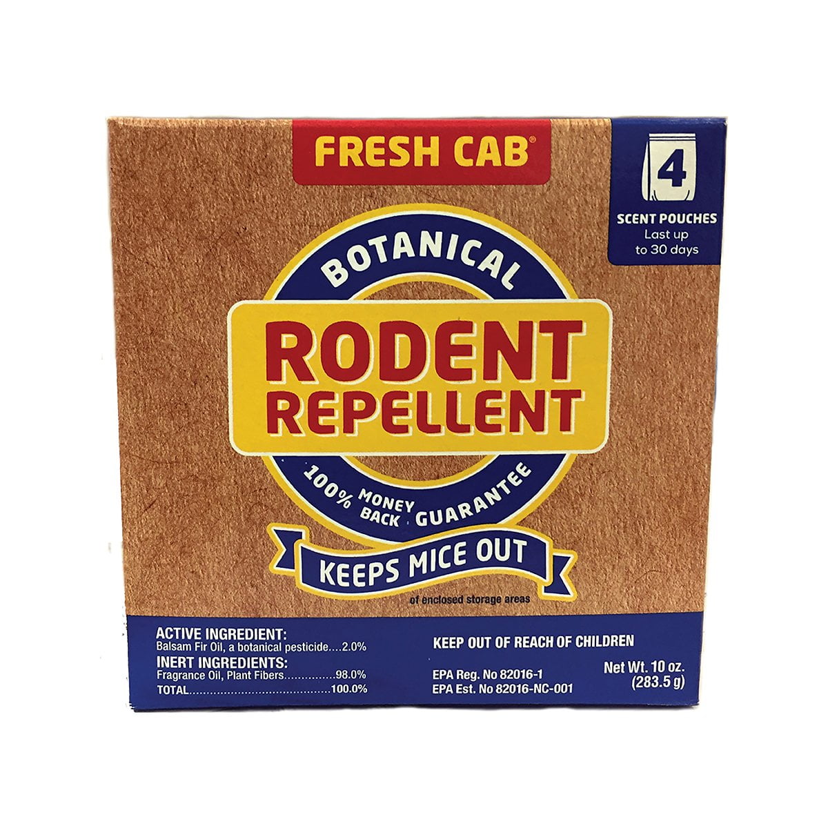 Fresh Cab Botanical Rodent Repellent 1 Box 4 Pouches