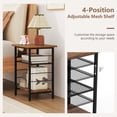 thumbnail image 6 of Gymax 3-Tier Side End Table w/ Adjustable Mesh Shelf Narrow Nightstand, 6 of 10