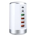 thumbnail image 4 of USB Fast Charger, Fast Charger Hub, Cylindrical Shape For Travel Desktop In Office And Home Use White, 4 of 8
