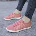 thumbnail image 6 of DLWKIPV Breathable Knit Sneakers for Women - Lightweight Lace-Up Comfort Shoes for Daily Walking & Casual Wear(PINK,8), 6 of 6