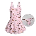 thumbnail image 6 of Tutolipy Dachshund Pattern Soft Elastic Bathing Suit, One Piece Cute Girls One Piece Swimsuit with Skirt for Summer Vacation Size 12-13 Years, 6 of 8