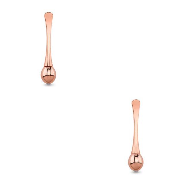 Vogacara Masajeador de rodillos para aliviar la hinchazón de los ojos, Mini aplicador Manual de crema facial, bolsas para los ojos, herramienta Oro rosa 2piezas