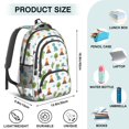 thumbnail image 5 of White Dinosaurs Volcanoes Cacti Pattern Cute School Backpack Bag with Padded Back and Adjustable Shoulder Straps 16.9 X 12.6 X 5.9 Inches, 5 of 5