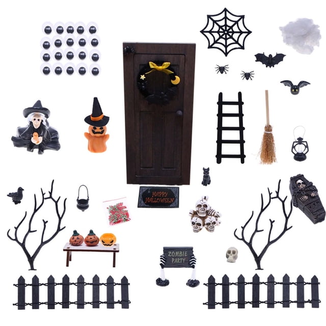 Mini Scène de Citrouille d'Halloween Ensemble d'Accessoires de Maison de Poupée Vignette Décoration Miniature de Récolte pour Collectionneurs