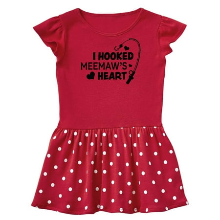 

Inktastic I Hooked Meemaw s Heart with Fishing Rod Gift Baby Girl Dress