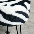 thumbnail image 3 of Home Soft Things Faux Fur Stool - Zebra - Black Leg - 13x13x17", 3 of 5