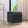 thumbnail image 3 of Jennifer Taylor Home Milly Accent Storage Cube Ottoman Steel Gray Velvet, 3 of 14