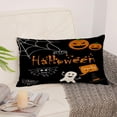 thumbnail image 5 of Halloween Decor Pillow Covers 12x20 Set of 4 Halloween Fall Black Decorative Throw Pillows Scary Pumpkin Bats Pillow Cases Home Outdoor Sofa Couch Cushion Covers for Halloween Decorations (lumbar), 5 of 5