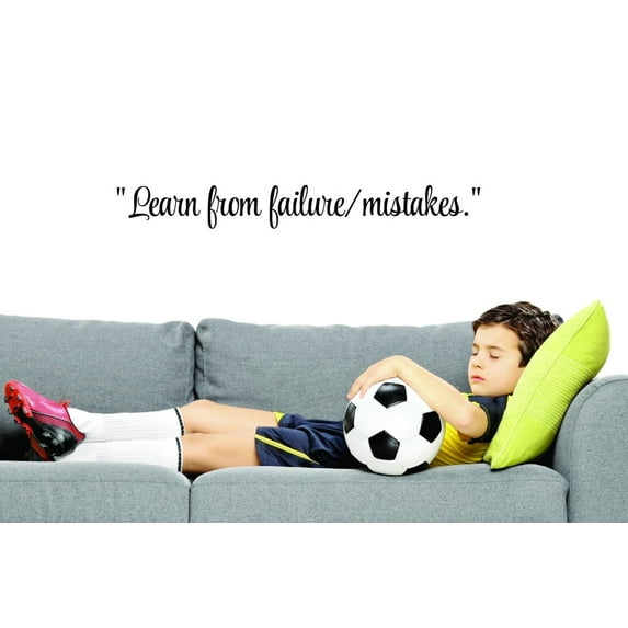 Custom Decals Learn From Failures/Mistakes.Wall Art Size: 6 X 20 Inches Color: Black