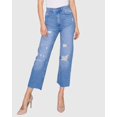 thumbnail image 3 of RING OF FIRE Women's Maria Mom Straight Skinny Fit With Rips Jeans, 3 of 10