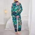 thumbnail image 5 of Kll Watercolor Mandala Print Women'S Long Sleeve Pajamas With Pants Sleepwear Loungewear 2 Set-Large, 5 of 9