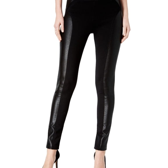INC $70 Womens New 1509 Black Metallic-print Moto Leggings 10 B B
