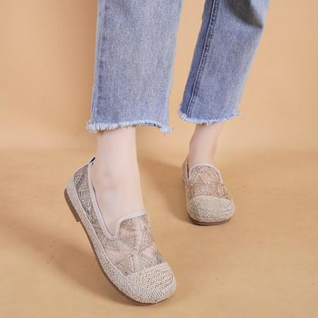 

Kayannuo Loafers Women Shoes Clearance Women s Summer Mesh Lace Breathable Casual Slip-on Fisherman Shoes Shoes for Women