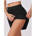 thumbnail image 3 of Pantalones cortos PINSPARK negros de talle alto para correr para mujer, XL, 3 of 5