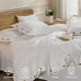 thumbnail image 3 of Cotton Duvet Cover Queen Size Pinstriped Comforter Cover with Button Washed Cotton Breathable Soft Solid Bedding Set Duvet Cover ×in & Pillowcases (NO Comforter), 3 of 9