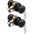thumbnail image 1 of GFDYREE 2 Pack Bedroom Door Knobs with Lock and Key, Exterior Doorknob with Key, Keyed Entry Door Knobs Lock, Locking Door Knobs with Keys, Matte Black, 1 of 7
