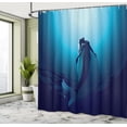 thumbnail image 4 of Ambesonne Cartoon Shower Curtain, Mermaid in Deep Water, 69"Wx84"L, Blue, 4 of 4