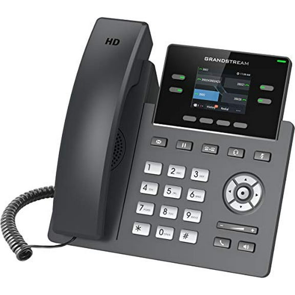 GRP2612P IP Phone | 4 Lines, 4 SIP Accounts | 2.4-Inch Color Display | Dual-Port 10/100 Ethernet with Integrated PoE | Power Adapter Not Included