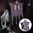 thumbnail image 3 of Billuyoard Decoración de fantasmas colgantes de Halloween, cortina de aparición, cabeza de Calavera, esqueleto, colgador volador, favores de Kits de decoración para fiestas, 3 of 4