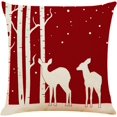 thumbnail image 4 of Funda de cojín 45x45 Fundas de cojín navideñas Navidad, juego de 4 fundas de cojín con estampado de lino y algodón Funda de cojín decorativa para sofá Funda de cojín de oficina con patrón de ciervo y, 4 of 7