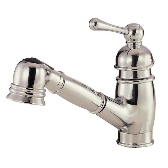 Danze D457614SS Opulence Single Handle Pull-Out Kitchen Faucet with SnapBack® Retraction, Stainless Steel