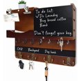 thumbnail image 6 of Farmhouse Key and Mail Holder for Wall Decorative, Rustic Mail and Key Organizer for Wall with Different Hooks, Chalkboard, Key Holder Wall Mount with Shelf, Basket, Clips(Pine Wood, Brown), 6 of 14