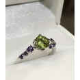 thumbnail image 2 of amethyst and peridot ring, birthstone ring, february and august birthstone, february birthstone, august birthstone, 2 of 2