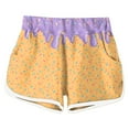 thumbnail image 5 of Toddler Girl Summer Outfits Ice Cream Print Short Sleeve Top and Shorts Summer Play Set Girls' Clothing Sets Purple 11-12T, 5 of 5