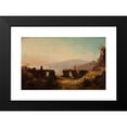 thumbnail image 2 of Friedrich August Elsasser 14x11 Black Modern Framed Museum Art Print Titled - View from the Ancient Theatre in Taormina (1838), 2 of 5