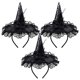 thumbnail image 1 of Gorro con plumas de bruja para Halloween, diadema ZeediX, negro, x3, 1 of 9