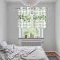 thumbnail image 4 of Eucalyptus Leaves Kitchen Curtains Window Panels, Green Plaid Farmhouse Watercolor Insulated Window Treatment Curtain, Grommet Curtains for Bedroom/Living Room/Bathroom, 2 Piece 27.5"Wx39"L, 4 of 8