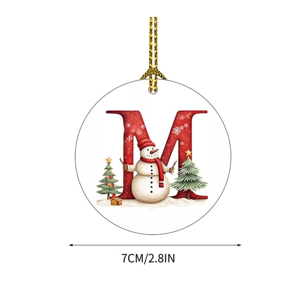 Coche Decoraciones de Navidad 2025 Nuevo 26 Carta de Navidad Muñeco de Nieve Colgante de Navidad - Colgante de Coche de Acrílico Santa Navidad Muñeco de Nieve Decoraciones