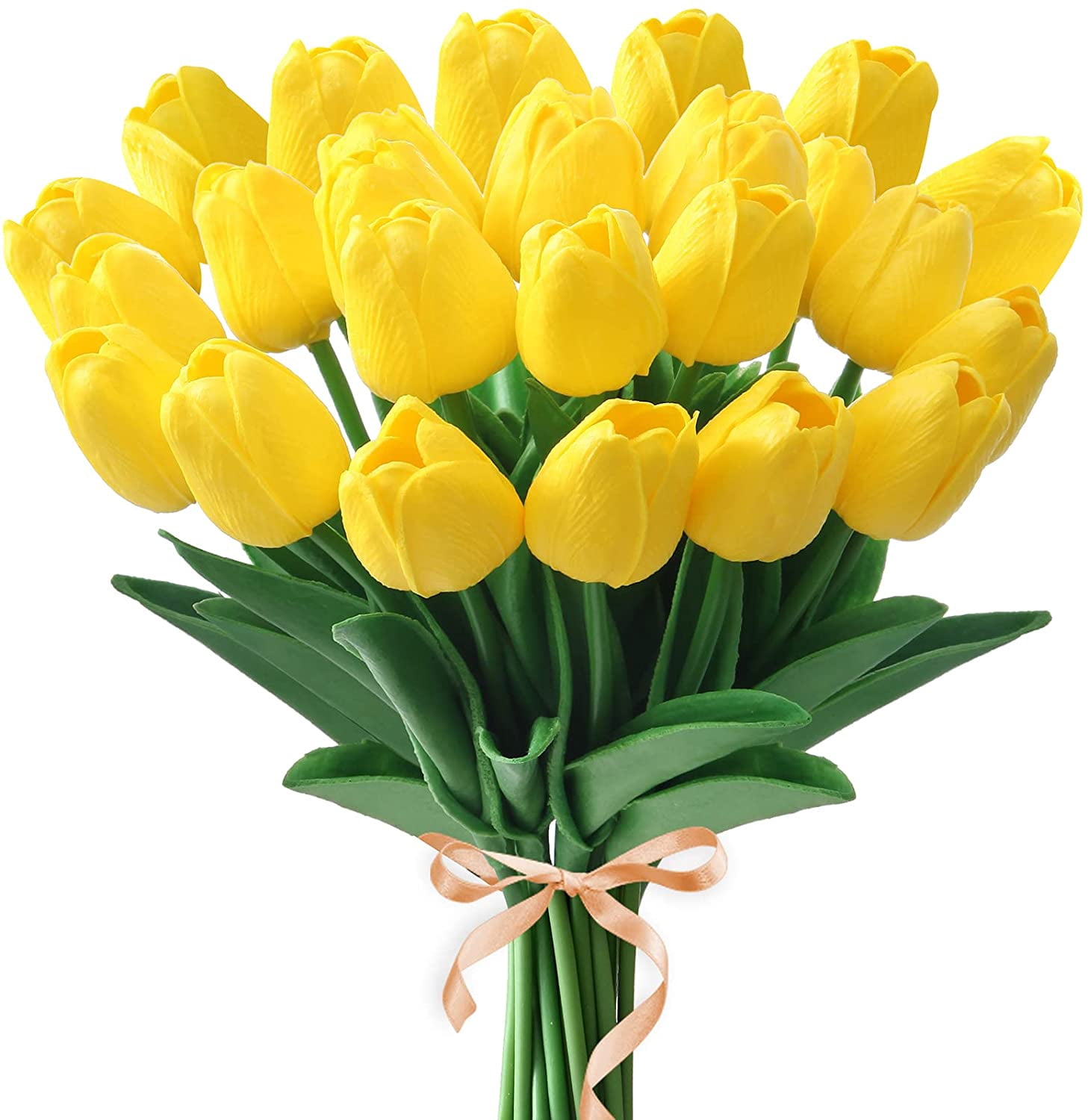 20PCS Tulips Artificial Flowers Real Touch Fake Tulips Fake Flowers for Decoration 13.5" Faux Tulips Faux Flowers Bulk Artificial Tulips Flowers for Vase Centerpieces Home Wedding Bouquet
