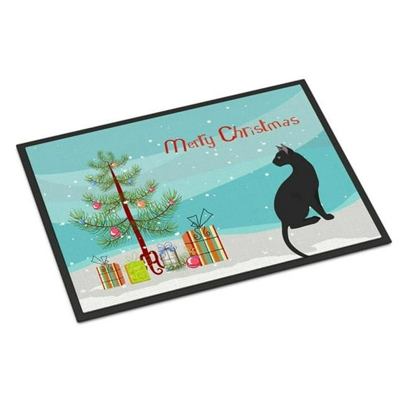 Carolines Treasures CK4784JMAT 24 x 36 in. Pantherette Cat Merry Christmas Indoor or Outdoor Mat