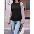 thumbnail image 6 of Weardear 3 Packs Maternity Tops Long Sleeve Boat Neck Pregnancy Tunic T Shirts Side Ruched Casual Pregnant Clothes, 6 of 6