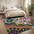 thumbnail image 3 of ODIKA 8'x10' Washable Area Rug Durable, Non-Slip Vibrant Multicolor Floral Design Bold Botanical with Retro Charm for Living Room, Under Sectional, Family, 3 of 7