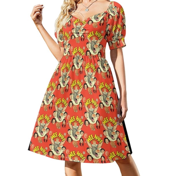 Vestido de manga corta de cómic Hee Haw, ropa de fiesta, vestidos de verano, vestido