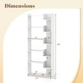 thumbnail image 3 of Costway 2 PCS 6-tier Bookshelf Tall Display Shelf with 11 Open Shelves 2 Anti-tipping Kits White, 3 of 9