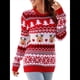 thumbnail image 2 of Suéter de Punto de Larga con Cuello Redondo para Mujer, Suéter Informal Grueso para Otoño e Invierno Rojo y XXL, 2 of 10