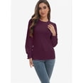 thumbnail image 3 of Women's Fall Puff Long Sleeve Tunic Tops Pleated Crew Neck Shirts Blouses Casual Loose T-Shirts, 3 of 6