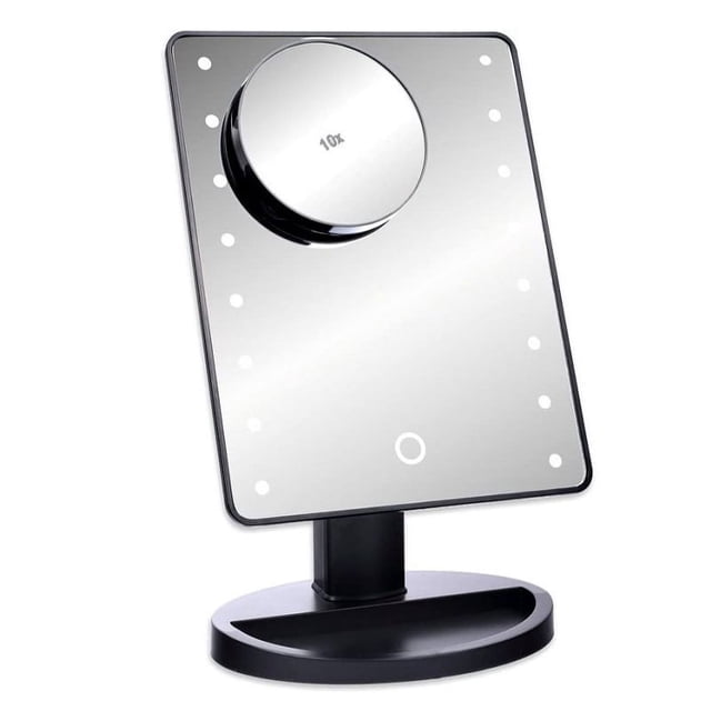 Led Make-Up Mirror Black With 10X Magnification Make-Up Mirror With Led Make-Up Mirror With Lighting Standing Mirror Cosmetic Mirror Bathroom Mirror Shaving Mirror Cosmetic Mirror