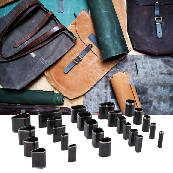 CHICIRIS Leather Hole Cutter Punch,25pcs Multi Shape Leather Hole Punch Cutter Tools Set Handmade  Craft Leather Puncher, Leather Puncher Cutter