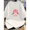 thumbnail image 1 of Summer 2025 new women's wear: pure cotton short-sleeved T-shirt, loose, breathable and versatile, casual round-neck top, base layer Soft, 1 of 6