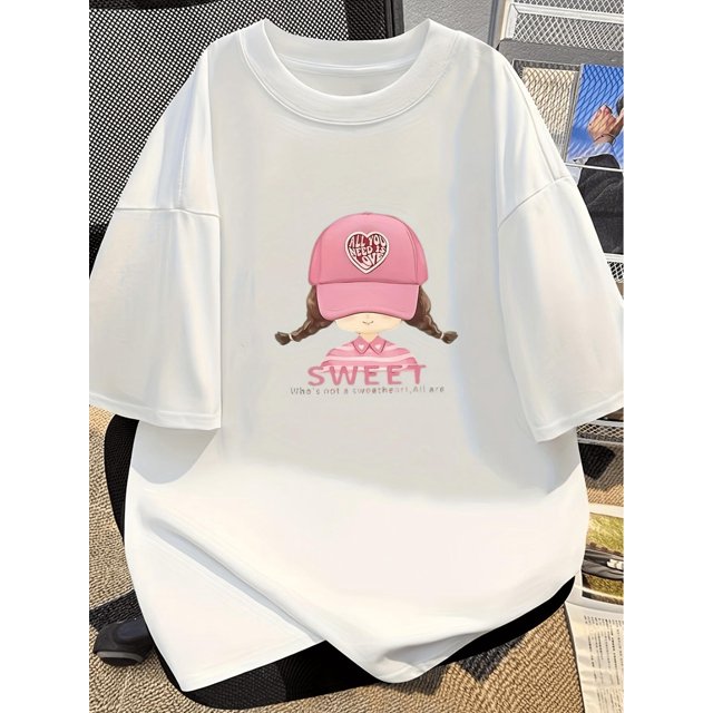 Summer 2025 new women's wear: pure cotton short-sleeved T-shirt, loose, breathable and versatile, casual round-neck top, base layer Soft
