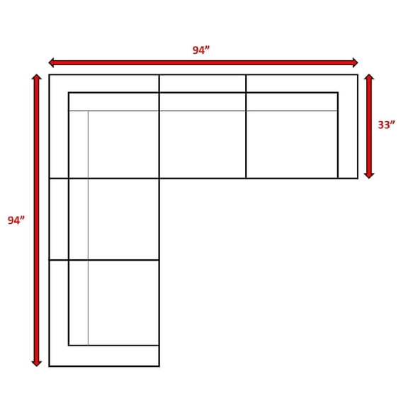 Living Source International 5-Piece Wicker/Rattan Sectional Set - Espresso/Taupe