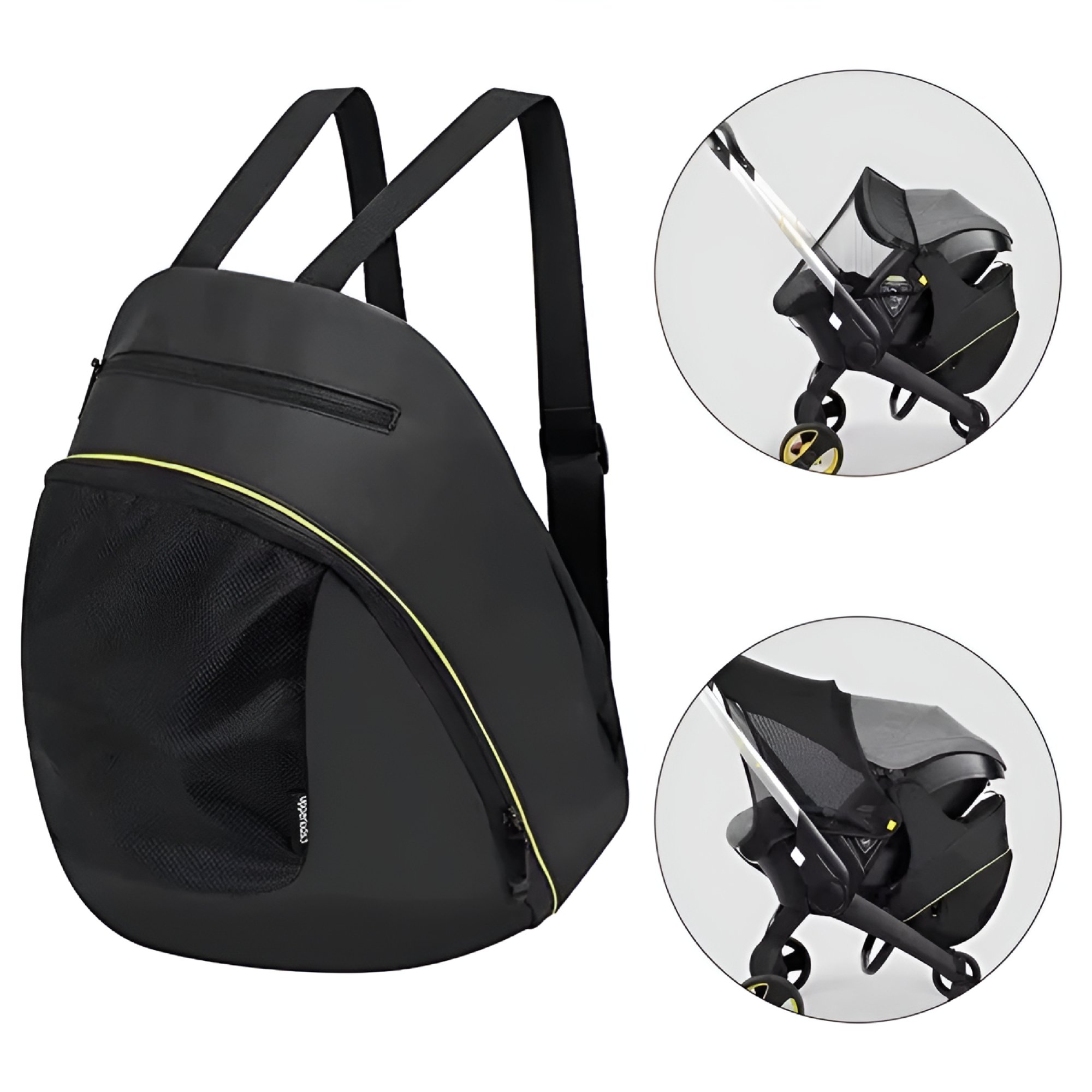 GASTROPOD Stroller Storage Bag for Doona Car Seat, Waterproof Mommy Backpack with 3 Compartments, Portable Infant Carrier Organizer for Travel, Daycare, and Shopping Essentials