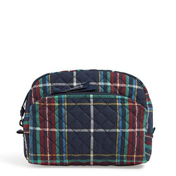 Vera Bradley Women's Recycled Cotton Medium Cosmetic Bag Tartan Plaid