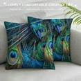 thumbnail image 3 of Shiartex Peacock Feathers Throw Pillow Covers Sofa Pillowcase Car Square Throw Pillowcases Home Decoration，Multi-Size, 3 of 5